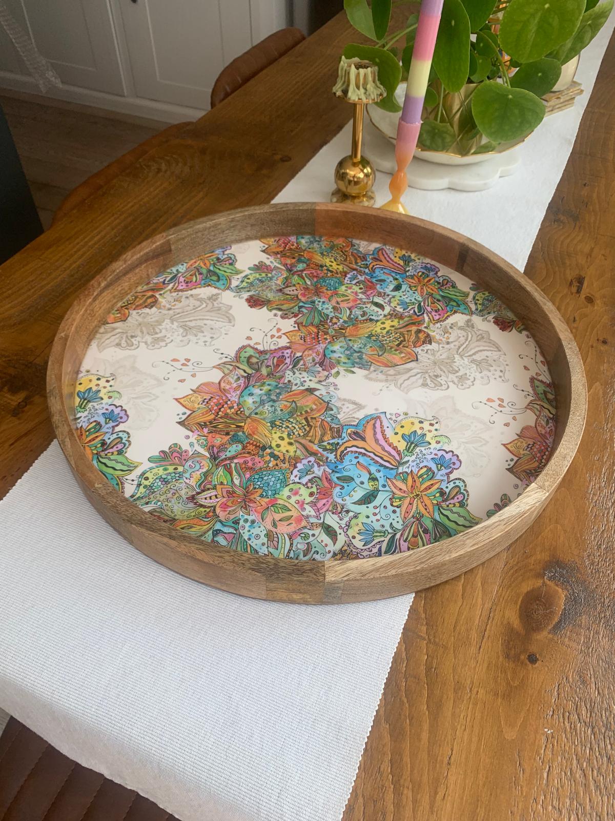 'Flower Power Paisley' Tray