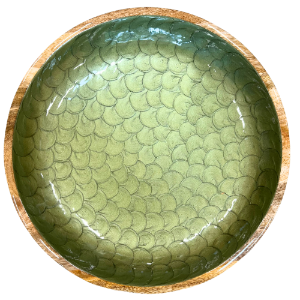 Large Pearl Finish Bowl in Olive Green (38cm)