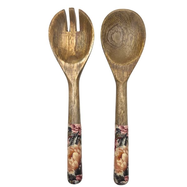 Dusty Pink Peonies Salad Servers